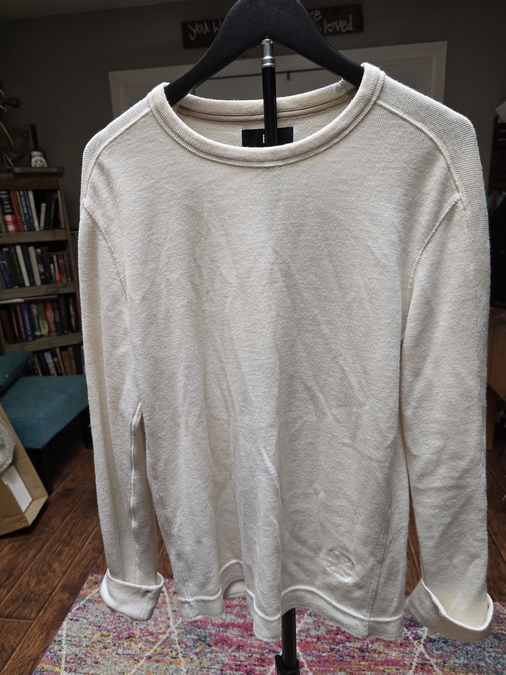 Men's Crewneck Sweater in Cream